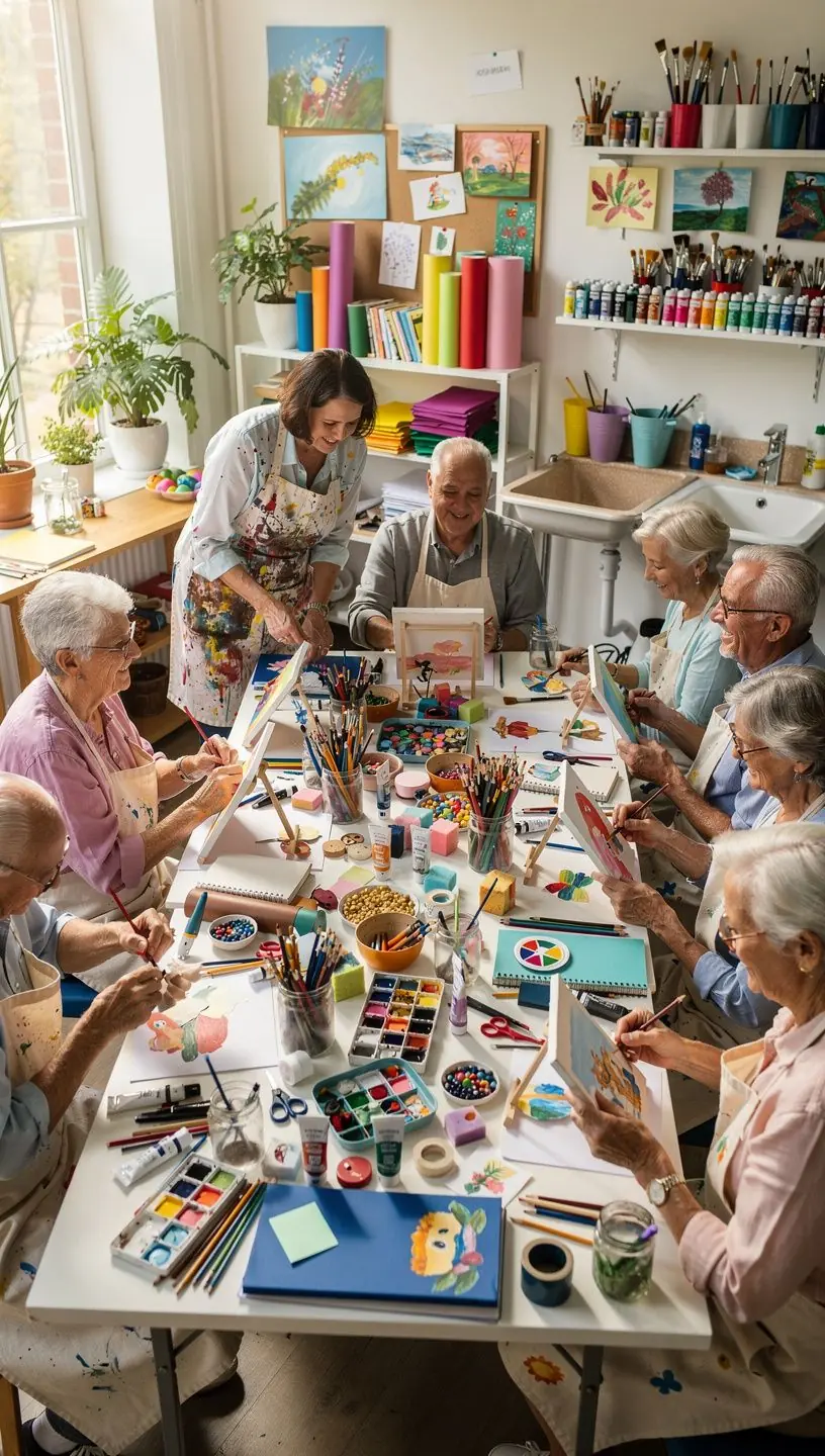 Active seniors dancing, promoting cognitive health benefits.